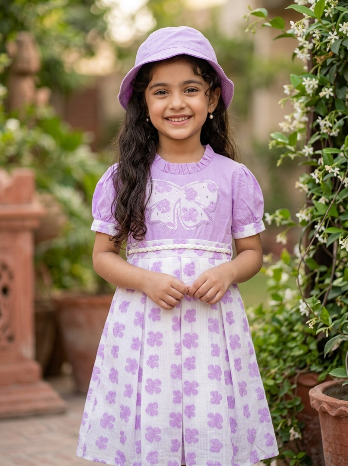 Butterfly Frock – Lavender Purple - Image 2