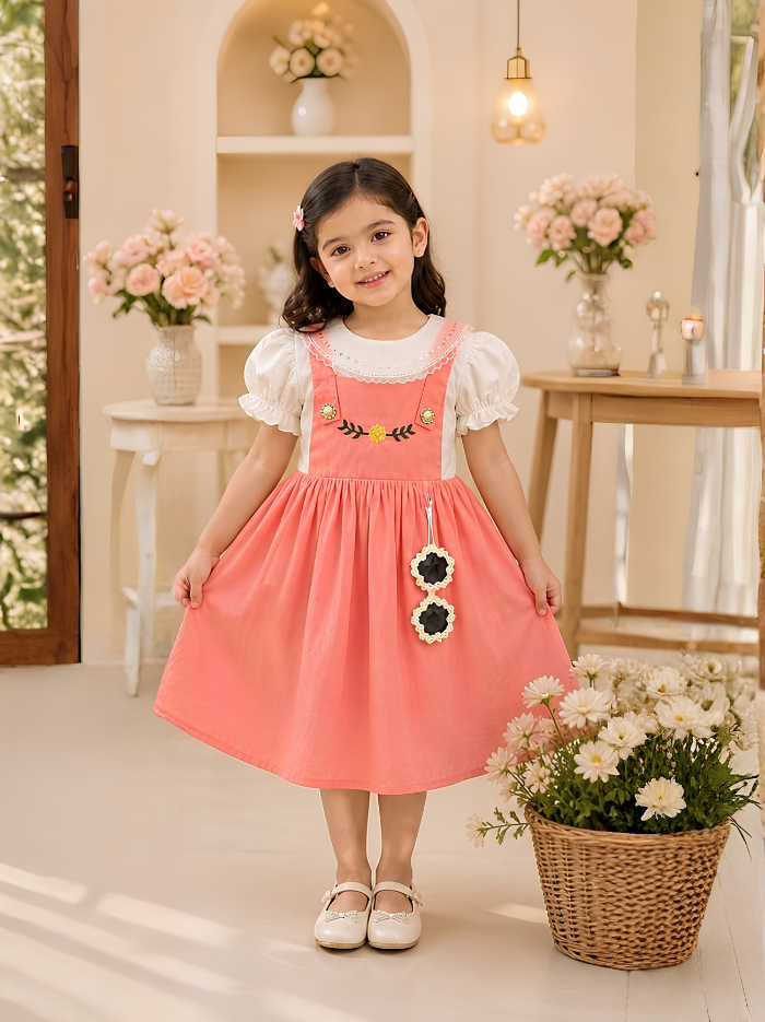 Blossom Pinafore - Coral Pink - Image 2