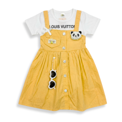 Panda Pinafore - Sunny Yellow