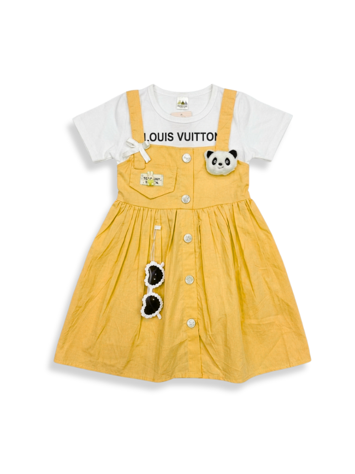 Panda Pinafore - Sunny Yellow
