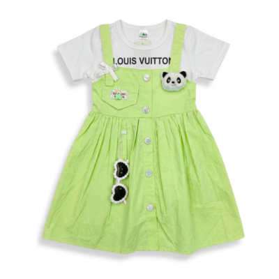 Panda Pinafore - Pistachio Green