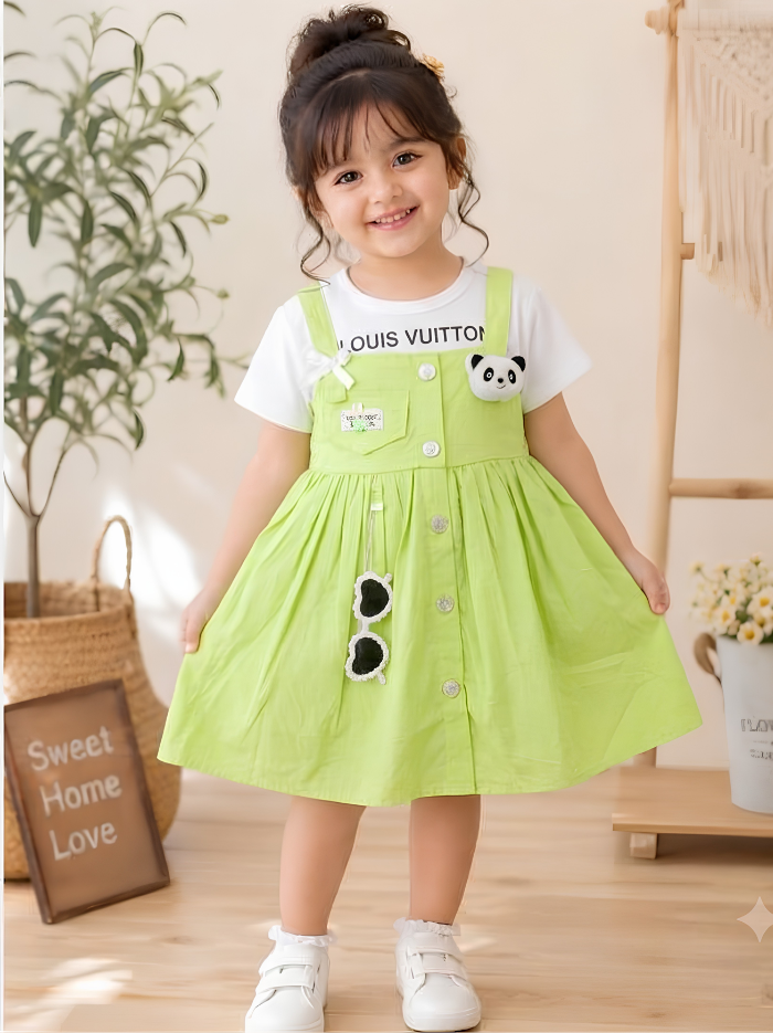 Panda Pinafore - Pistachio Green - Image 2