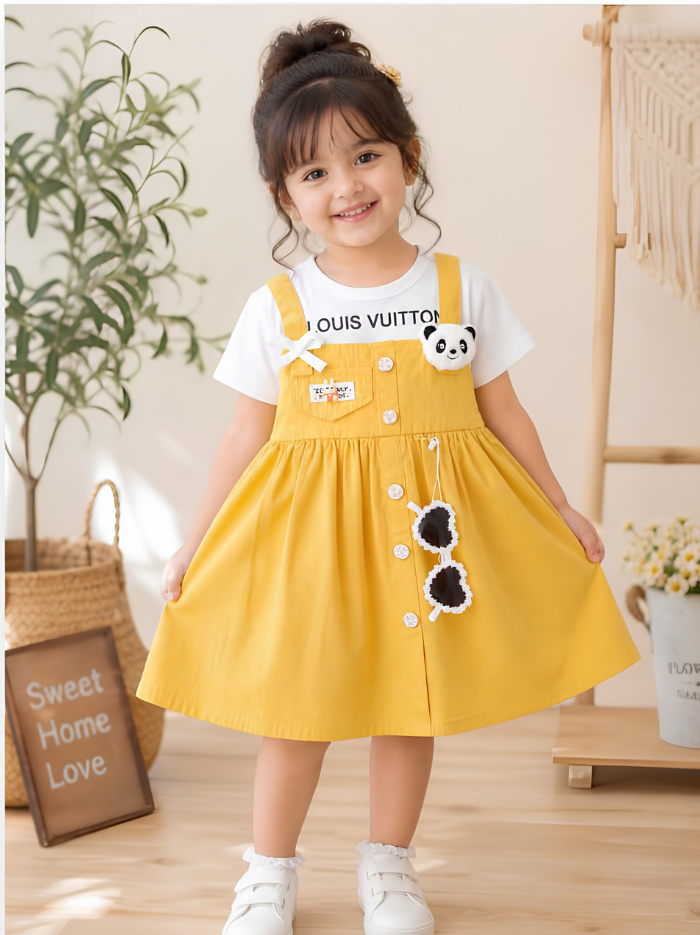 Panda Pinafore - Sunny Yellow - Image 2