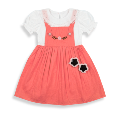 Blossom Pinafore - Coral Pink