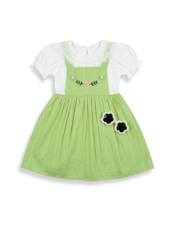 Blossom Pinafore – Pistachio Green